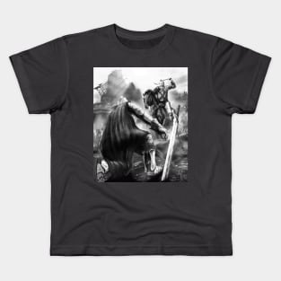 Fight or flight in greyscale Kids T-Shirt